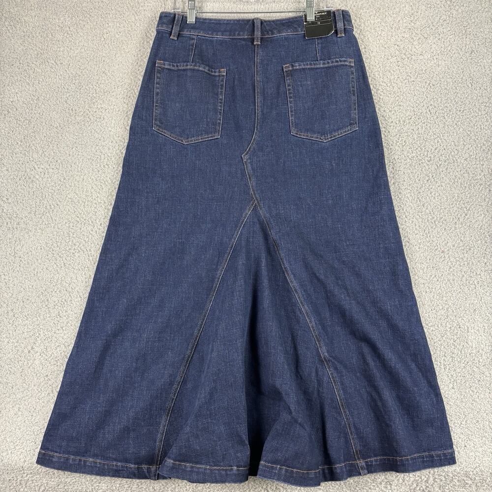 Banana Republic Denim Maxi Skirt Sz 12 Boho Cottage Prairie Western Modest 2024 - Picture 4 of 12